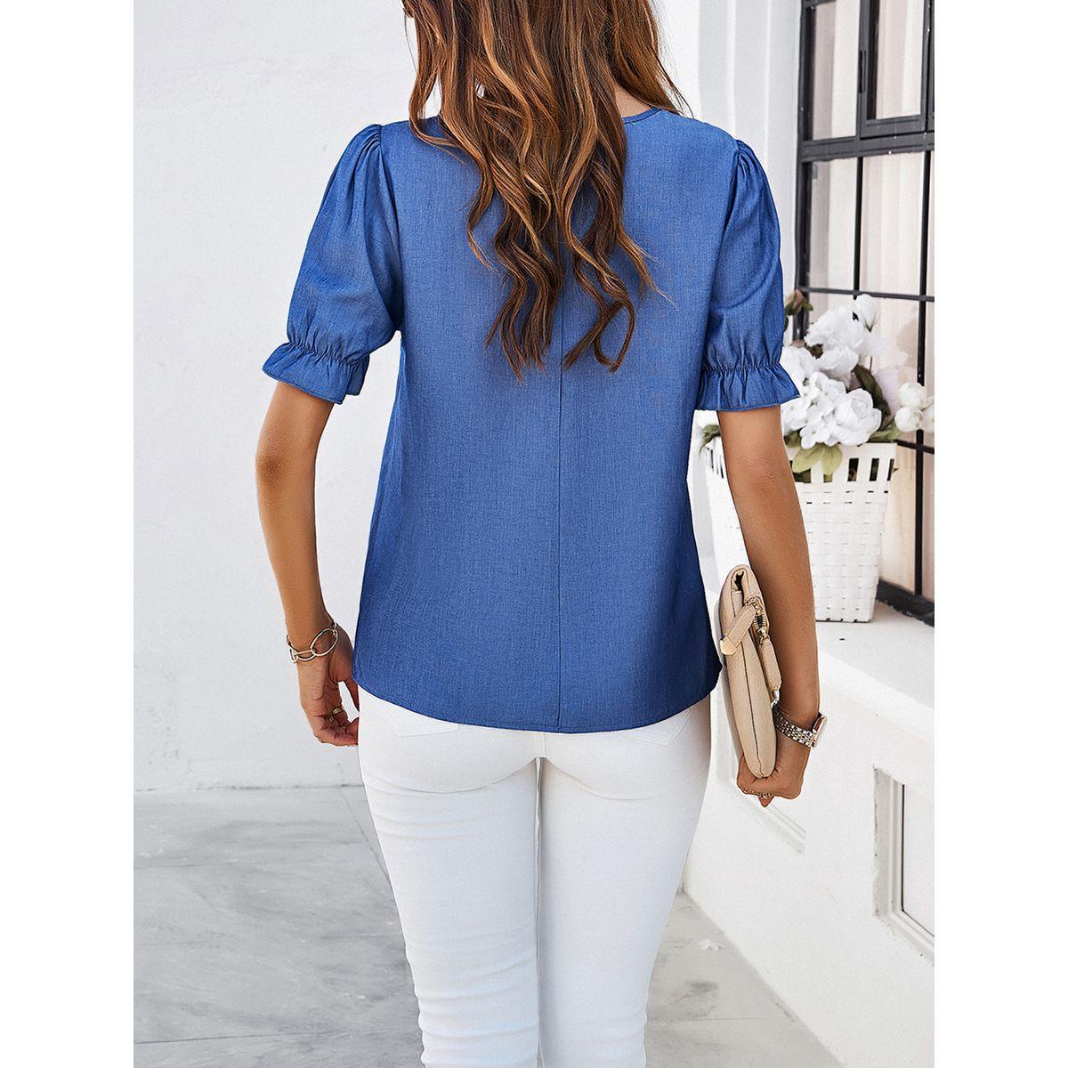DY X Styli  V Neck Regular Fit Blouse-women-clothing-shirtsandblouses-blouses-image-3