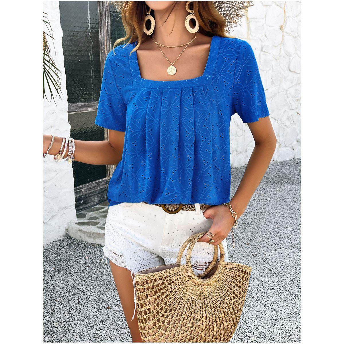 DY X Styli  Square Neck Schiffli Textured Top-women-clothing-shirtsandblouses-blouses-image-1