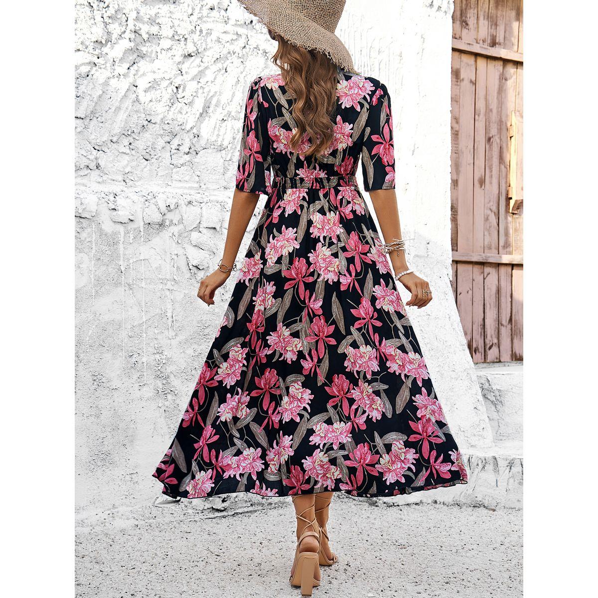 DY X Styli   Floral Print Button Detail Midi Dress-women-clothing-dresses-image-4