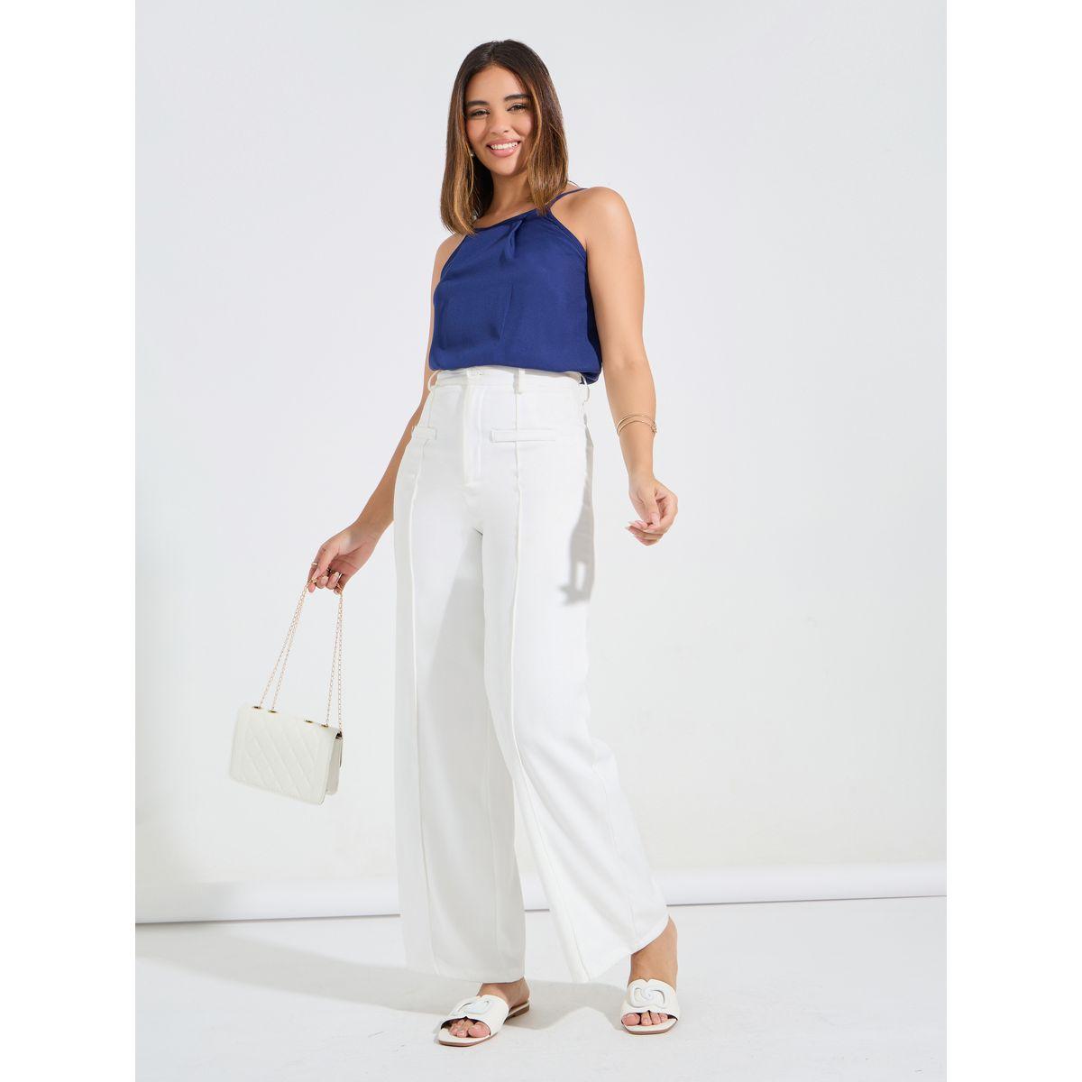Styli Solid Woven Halter Neck Cami-women-clothing-tshirts-image-4