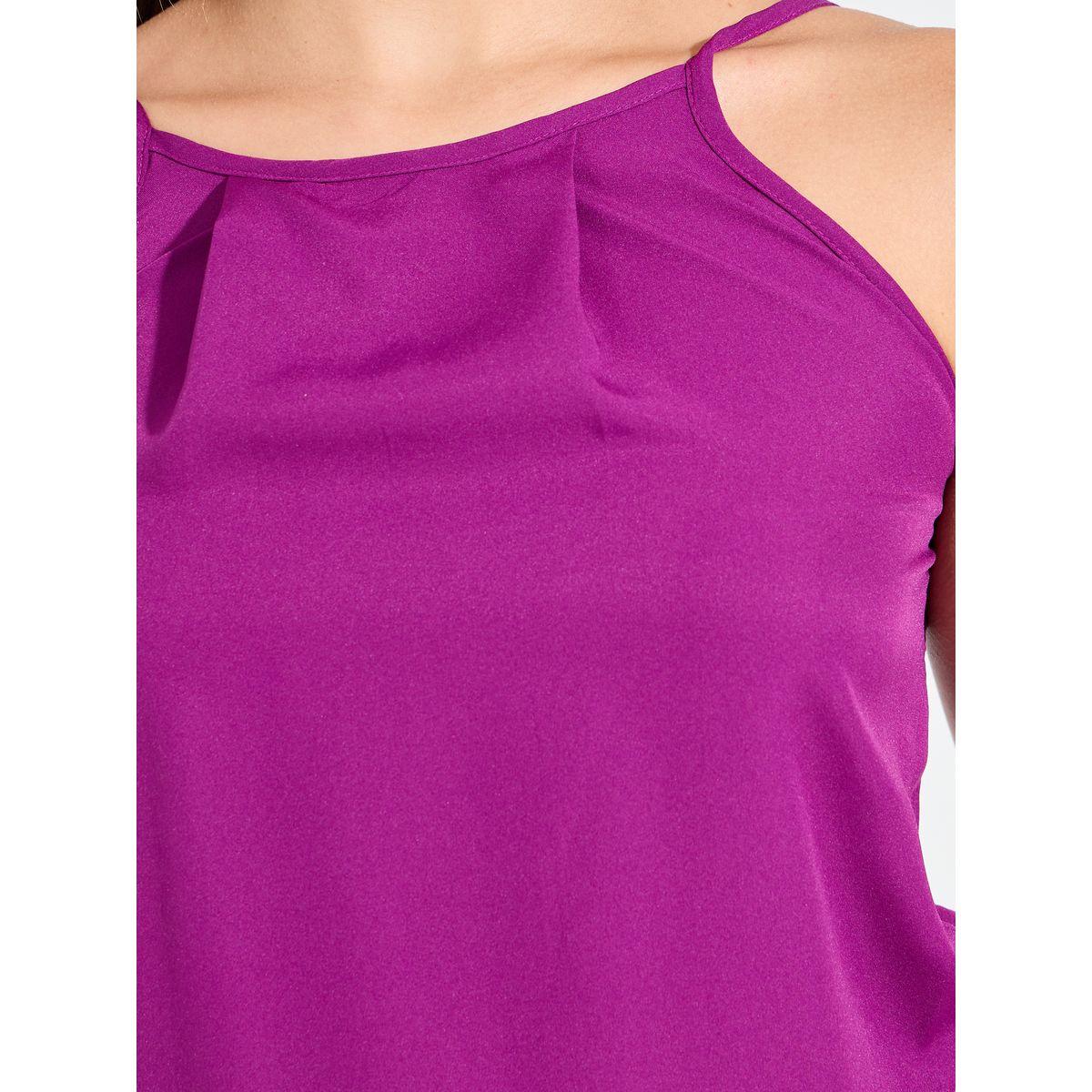 Styli Solid Woven Halter Neck Cami-women-clothing-tshirts-image-3