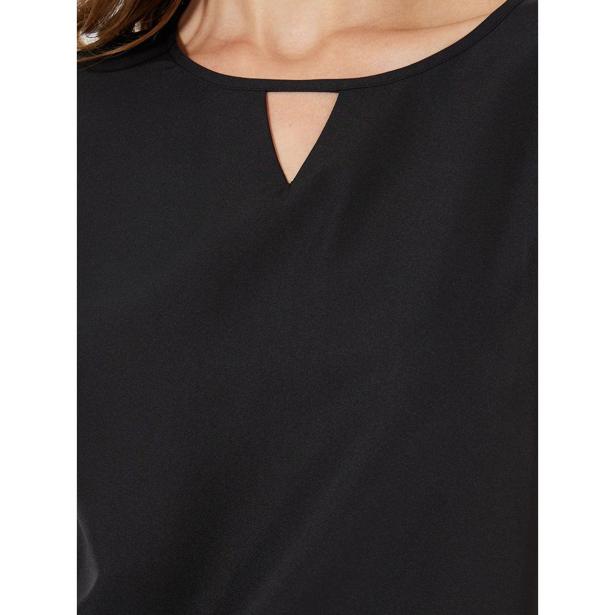 Styli Solid Regular Fit Top with Keyhole Neck-women-clothing-shirtsandblouses-blouses-image-4