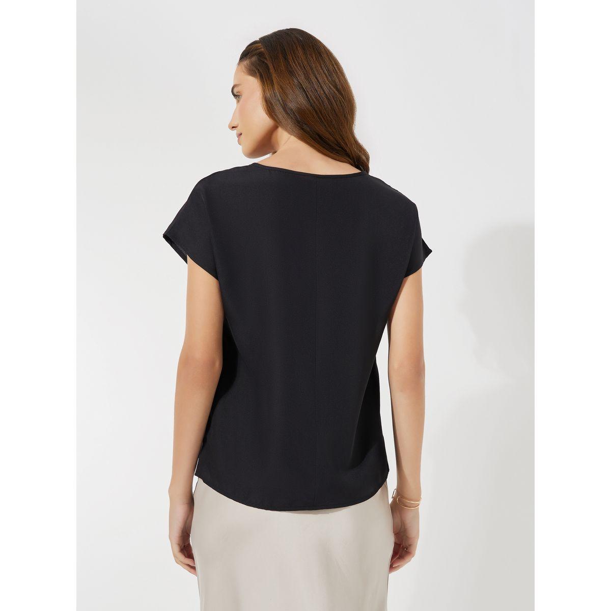 بلوزة سادة بقصة عادية وياقة بشق-women-clothing-shirtsandblouses-blouses-image-5