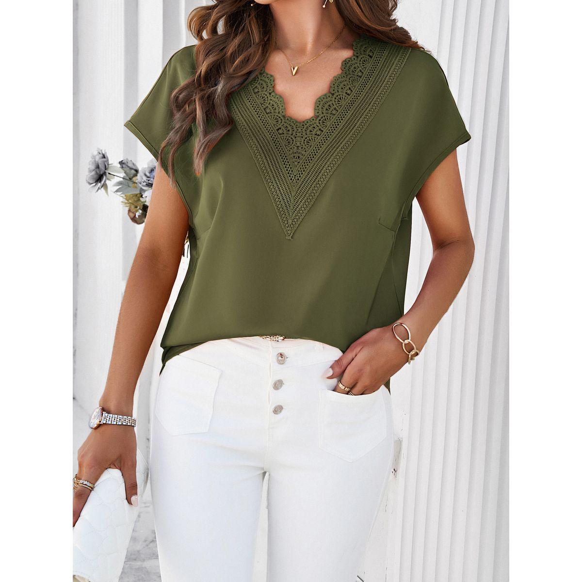 بلوزة بتفاصيل بارزة الملمس مع دانتيل دي واي × ستايلي-women-clothing-shirtsandblouses-blouses-image-2