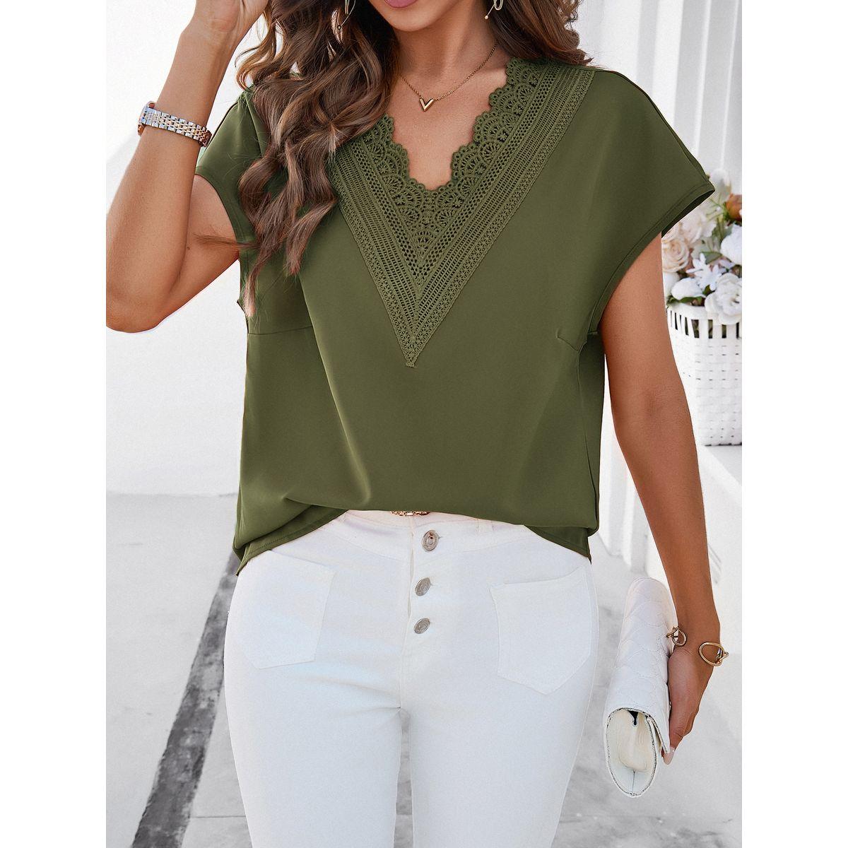بلوزة بتفاصيل بارزة الملمس مع دانتيل دي واي × ستايلي-women-clothing-shirtsandblouses-blouses-image-3
