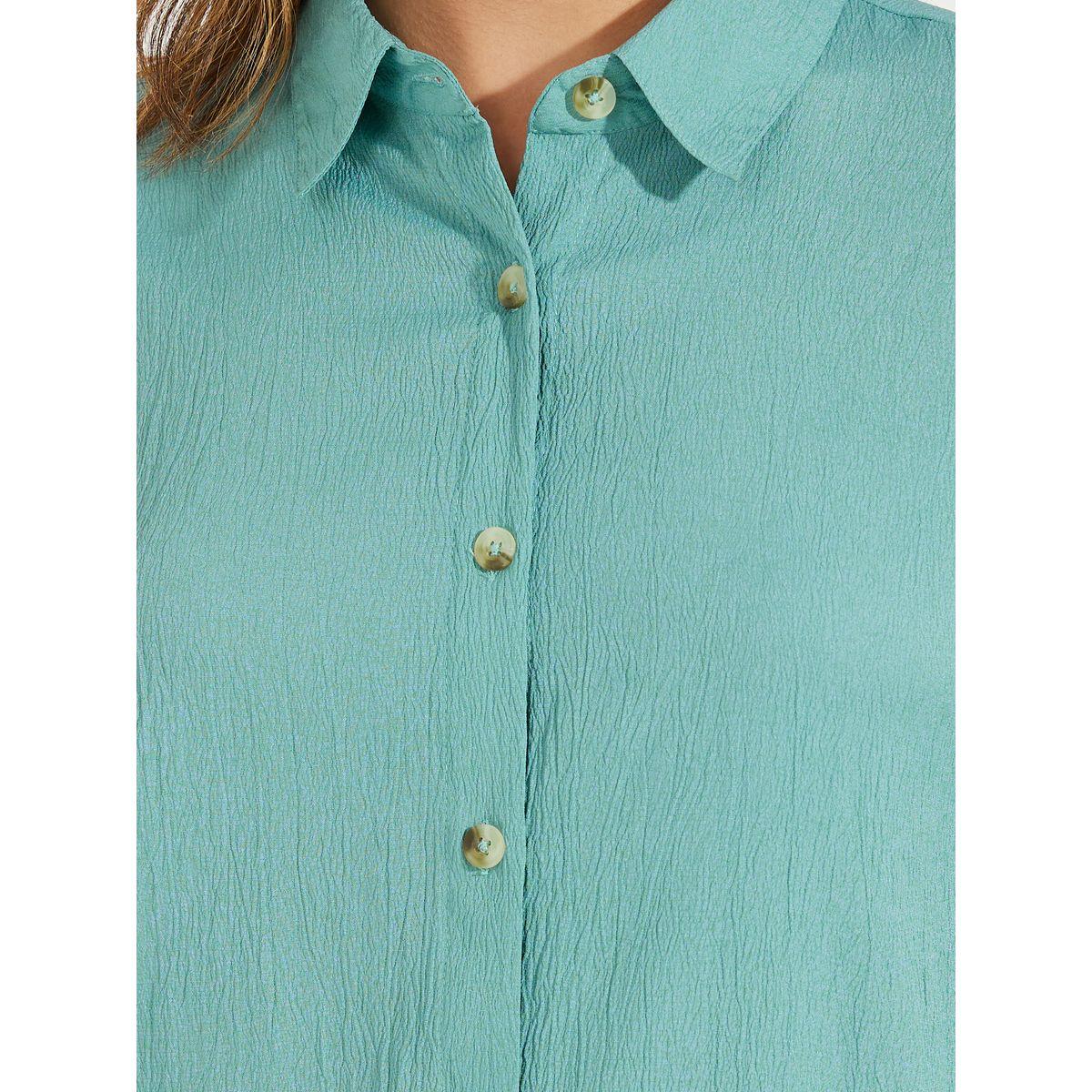 Styli Oversized Textured Longline Shirt with Buttons-women-clothing-shirtsandblouses-shirts-image-3