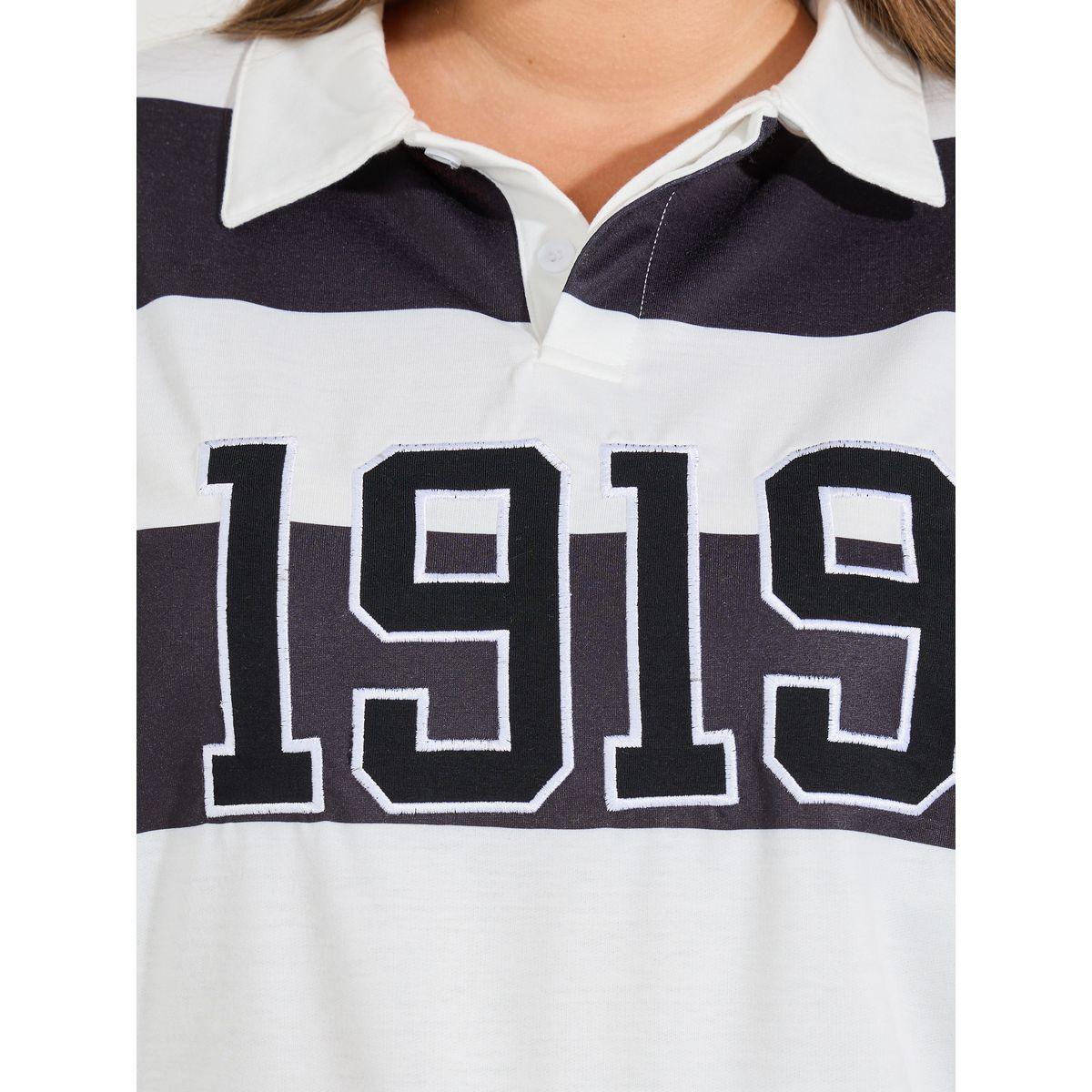 تيشيرت بمقاس كبير وياقة بولو مع اكمام طويلة-women-clothing-tshirts-image-5