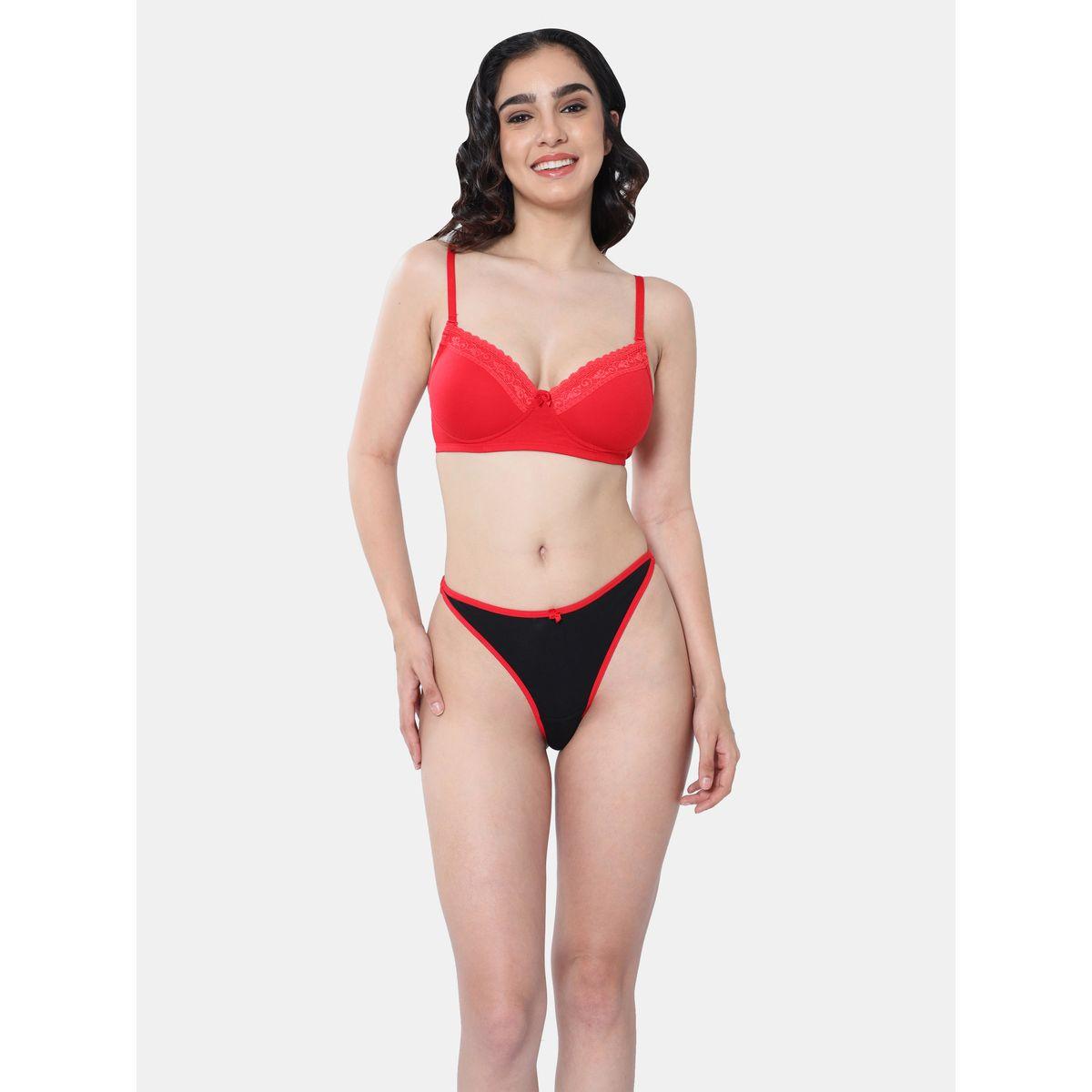 Envie X Styli  Padded Plunge Cotton Lace Insert Bra-women-clothing-lingerie-bras-image-1