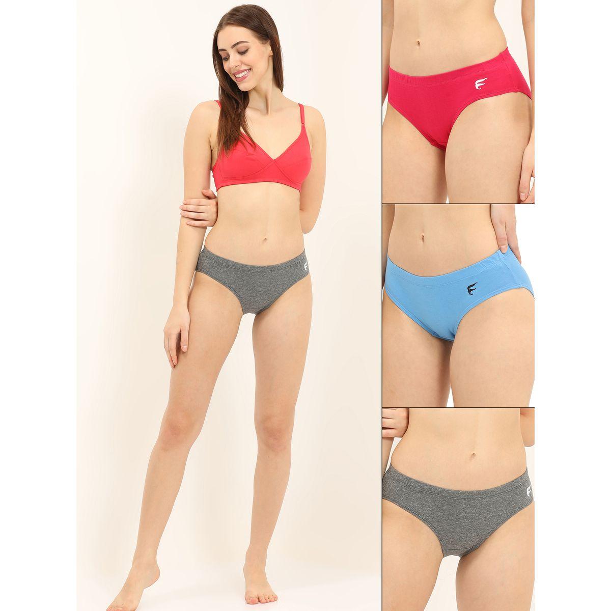 مجموعة من 3 سراويل داخلية قطن مزينة بشعار إنفي × ستايلي-women-clothing-lingerie-panties-image-1