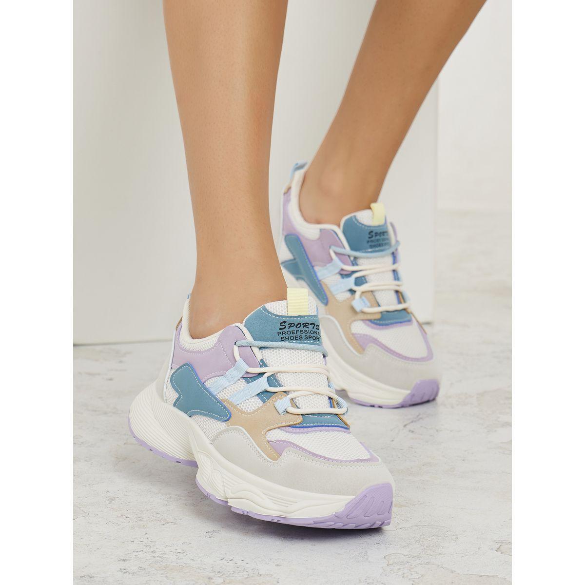 حذاء سنيكرز شانكي بنمط كتل الالوان-women-shoes-sneakers-image-7