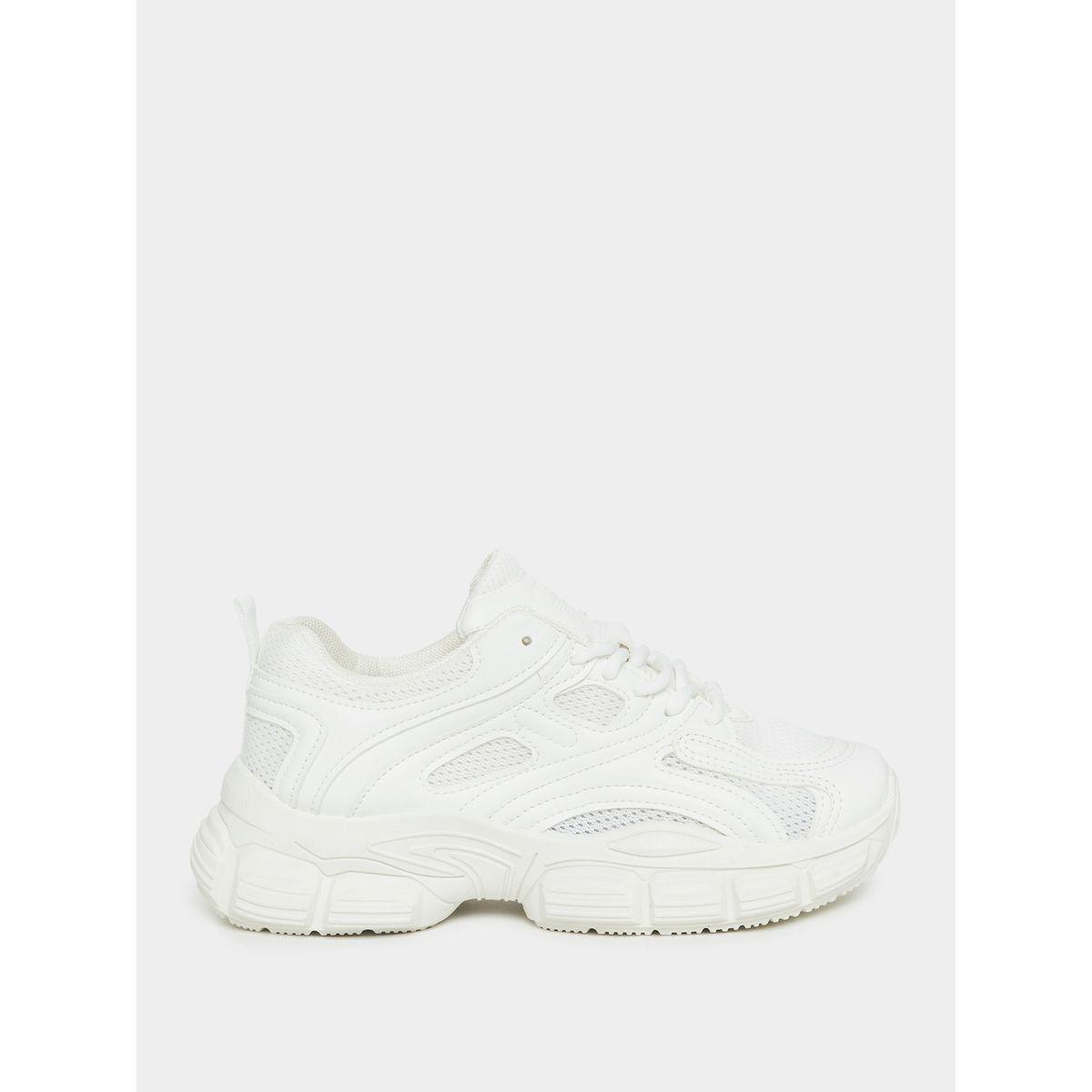 Styli Textured Lace Up Chunky Sole Sneakers-women-shoes-sneakers-image-3