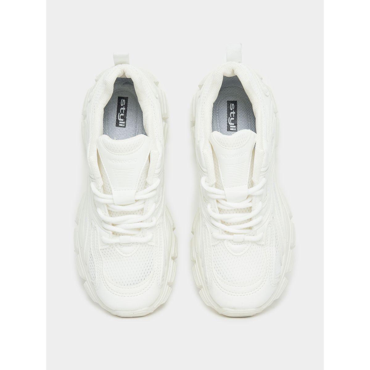 Styli Textured Lace Up Chunky Sole Sneakers-women-shoes-sneakers-image-6
