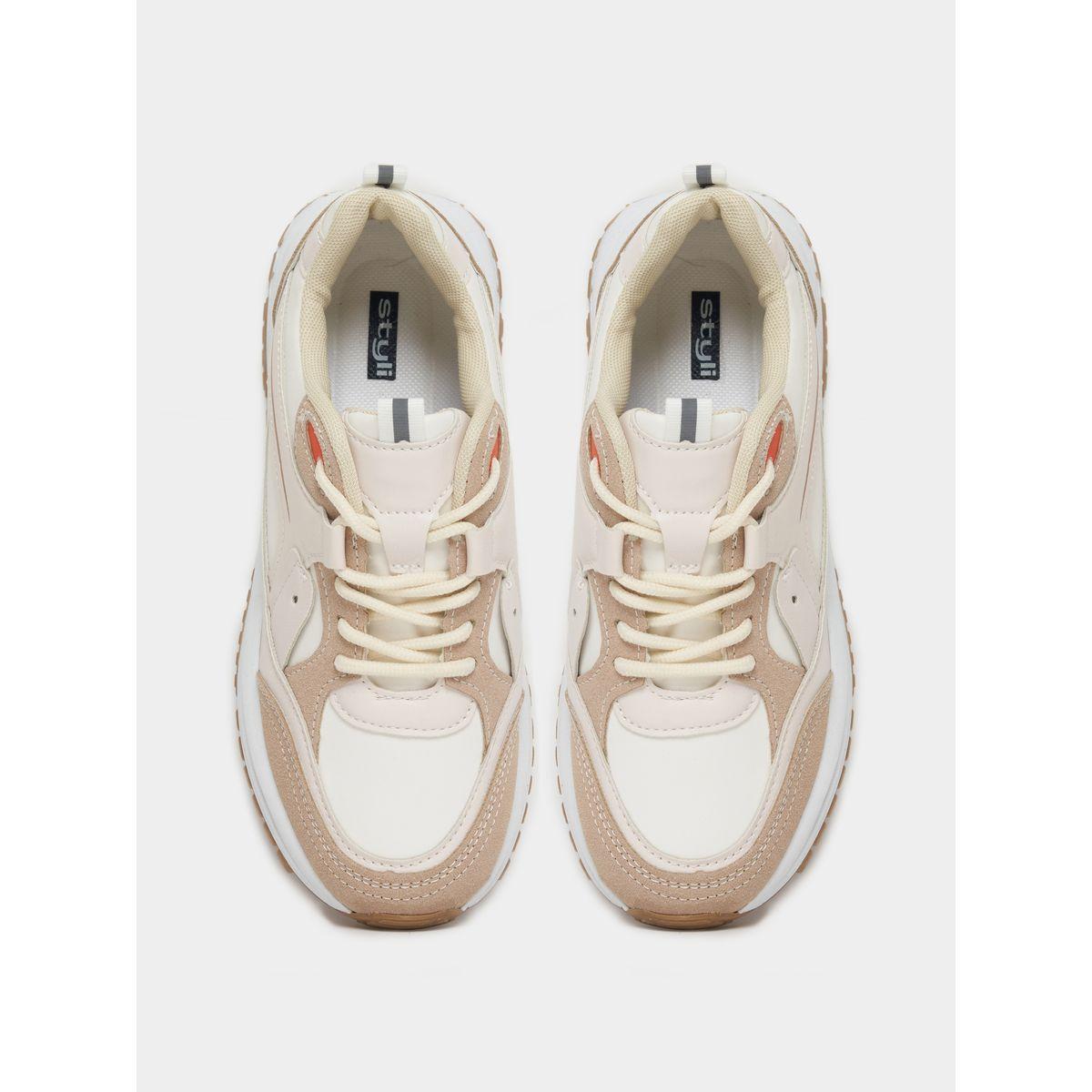 Styli Contrast Tab Lace Up Sneakers-women-shoes-sneakers-image-6