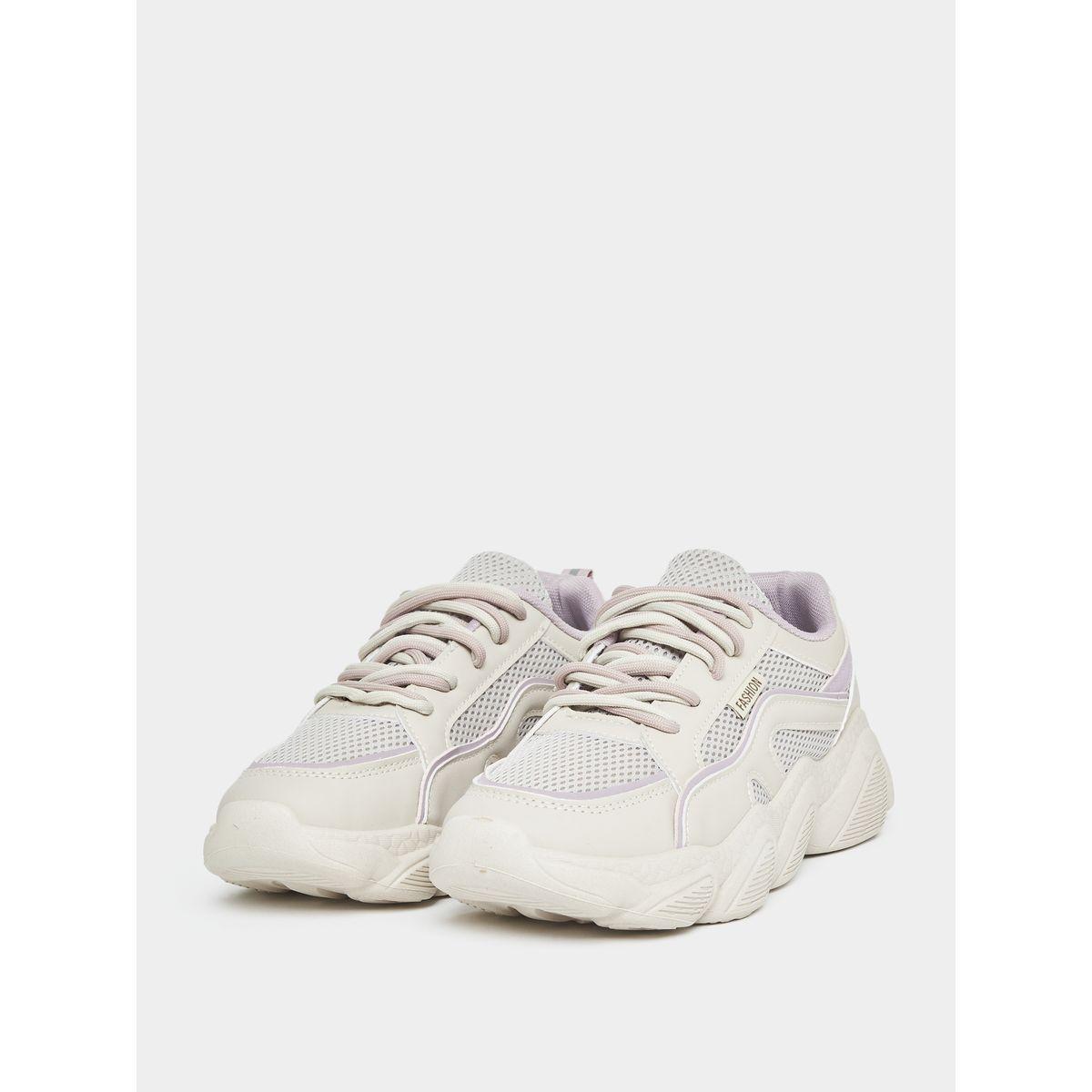 Styli Textured Mesh Detail Chunky Sole Sneakers-women-shoes-sneakers-image-2