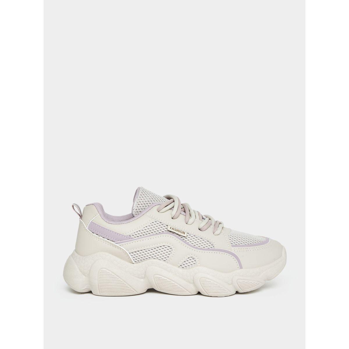 Styli Textured Mesh Detail Chunky Sole Sneakers-women-shoes-sneakers-image-3