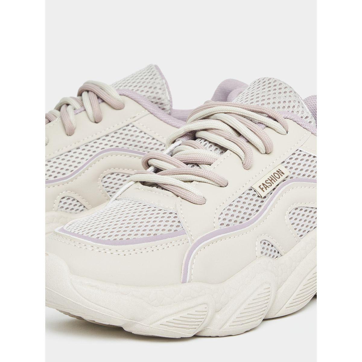 Styli Textured Mesh Detail Chunky Sole Sneakers-women-shoes-sneakers-image-5
