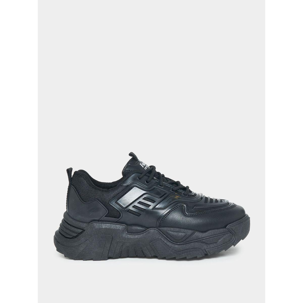 Styli Leather Look Design Chunky Sneakers-women-shoes-sneakers-image-2