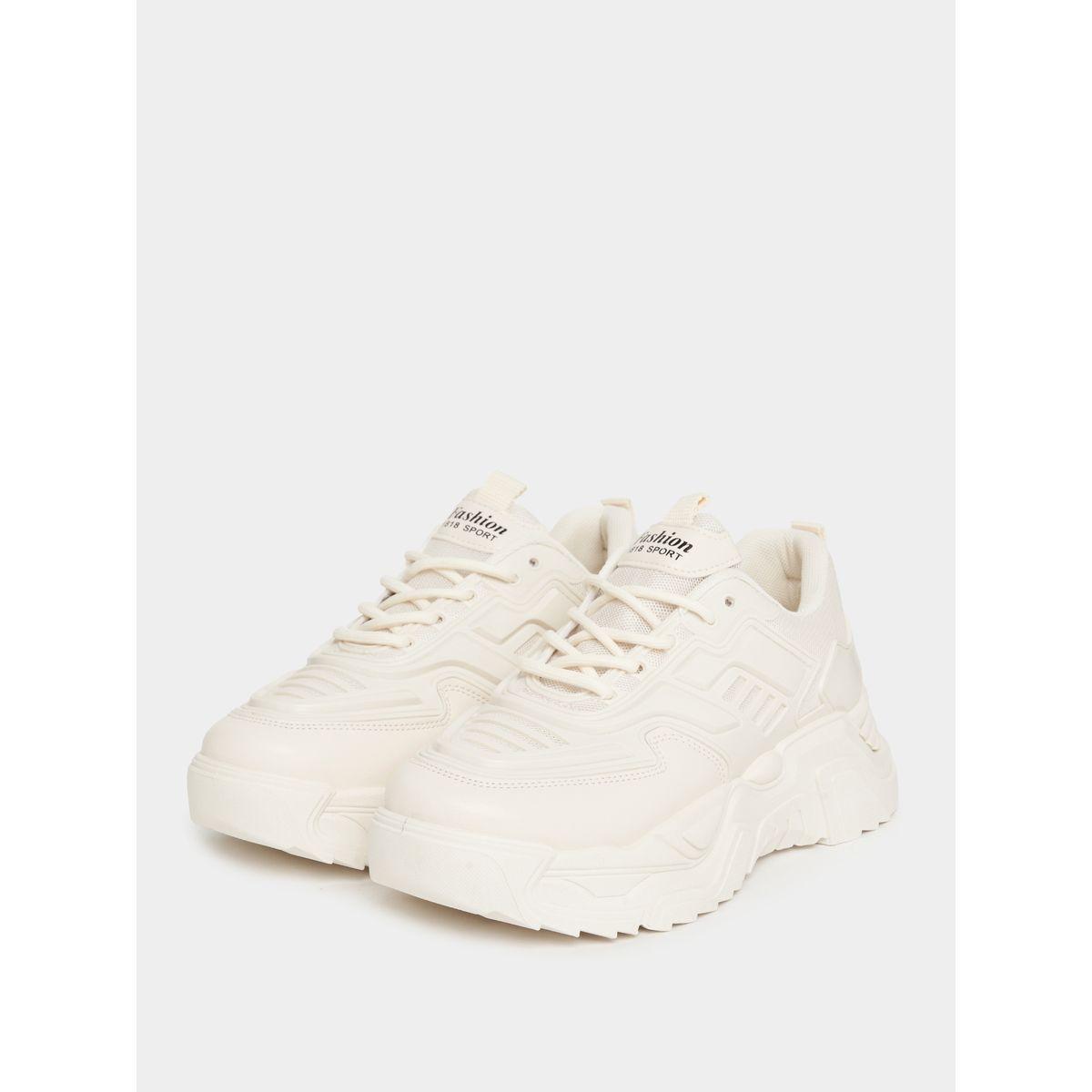 Styli Leather Look Design Chunky Sneakers-women-shoes-sneakers-image-3