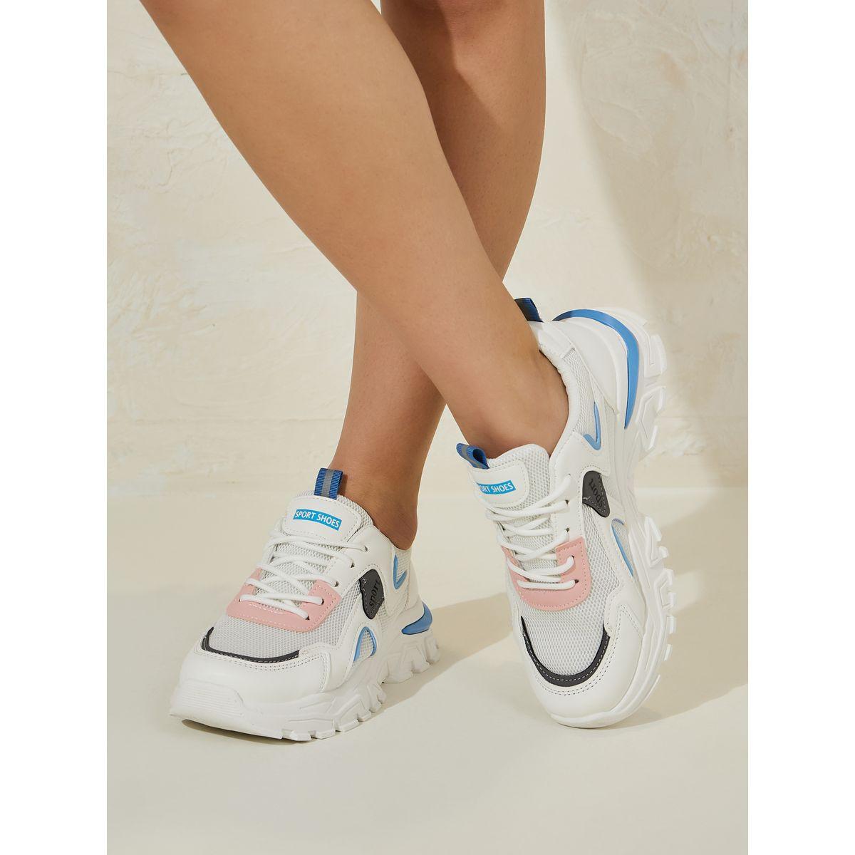 Styli Color Block Chunky Lace-Up Shoes-women-shoes-sneakers-image-1
