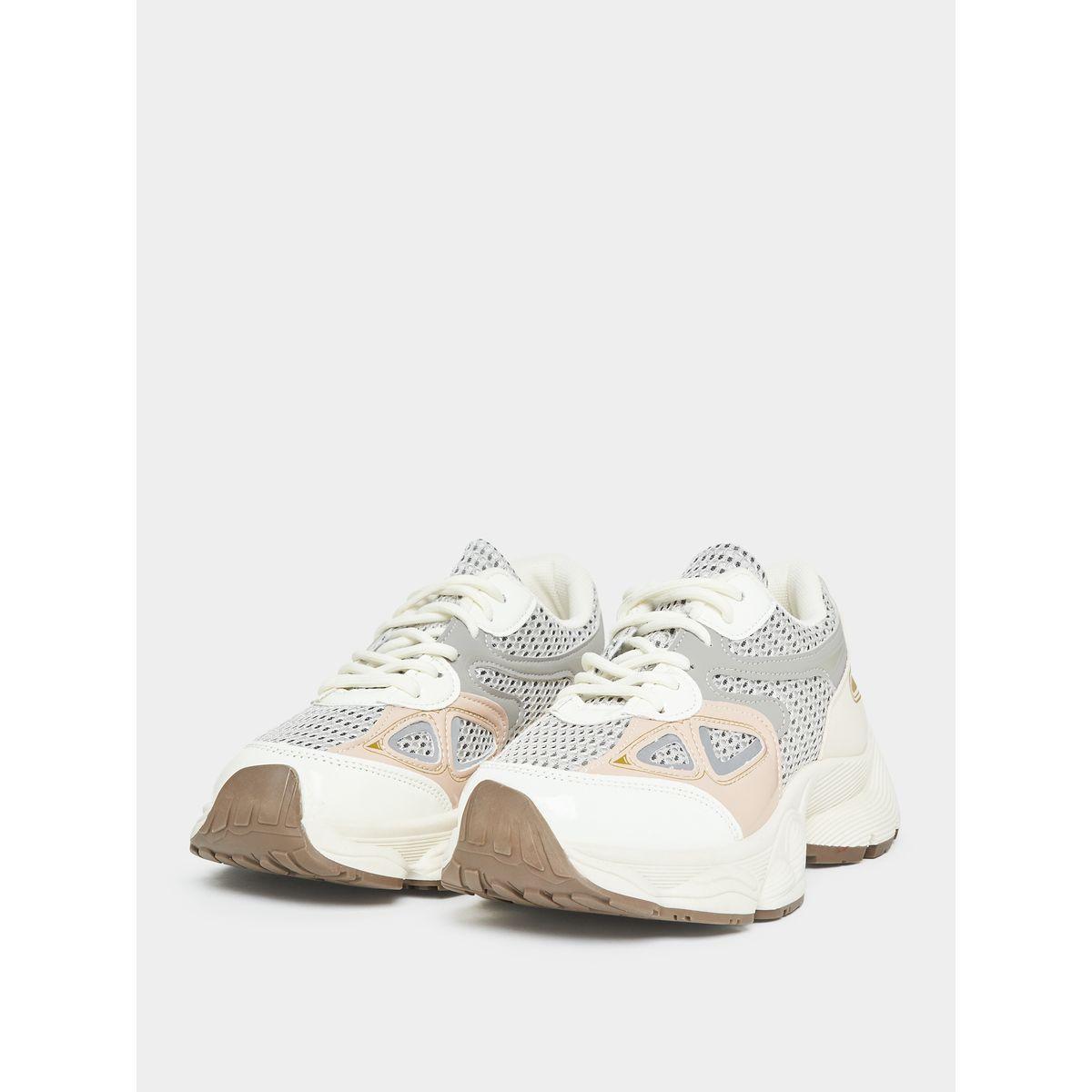 Styli Textured Lace Up Chunky Sole Sneakers-women-shoes-sneakers-image-1
