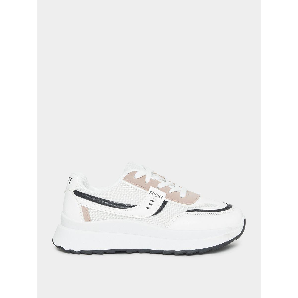 Styli Contrast Panel Lace Up Sneakers-women-shoes-sneakers-image-3