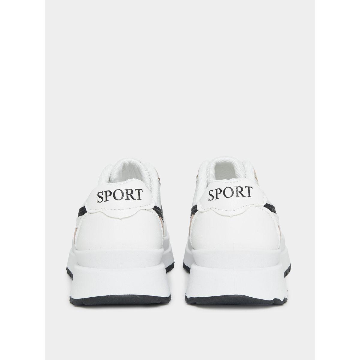 Styli Contrast Panel Lace Up Sneakers-women-shoes-sneakers-image-4