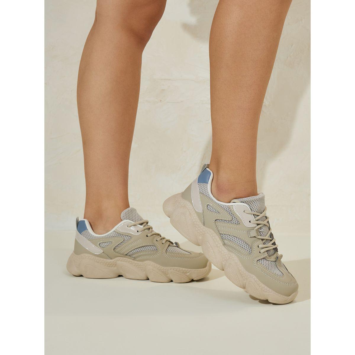 Styli Mesh Web Design Chunky Sneakers-women-shoes-sneakers-image-1