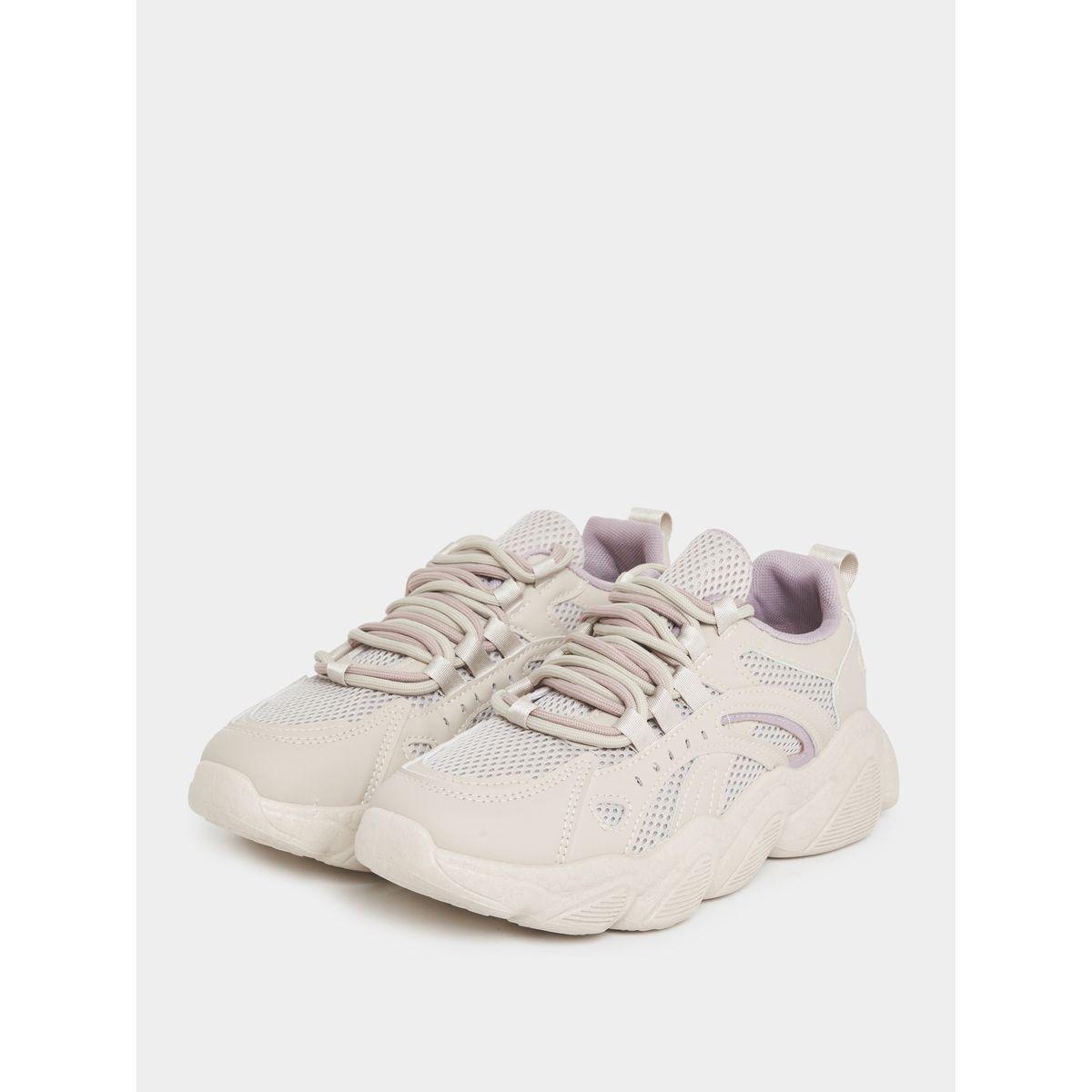 Styli Textured Lace Up Chunky Sole Sneakers-women-shoes-sneakers-image-3