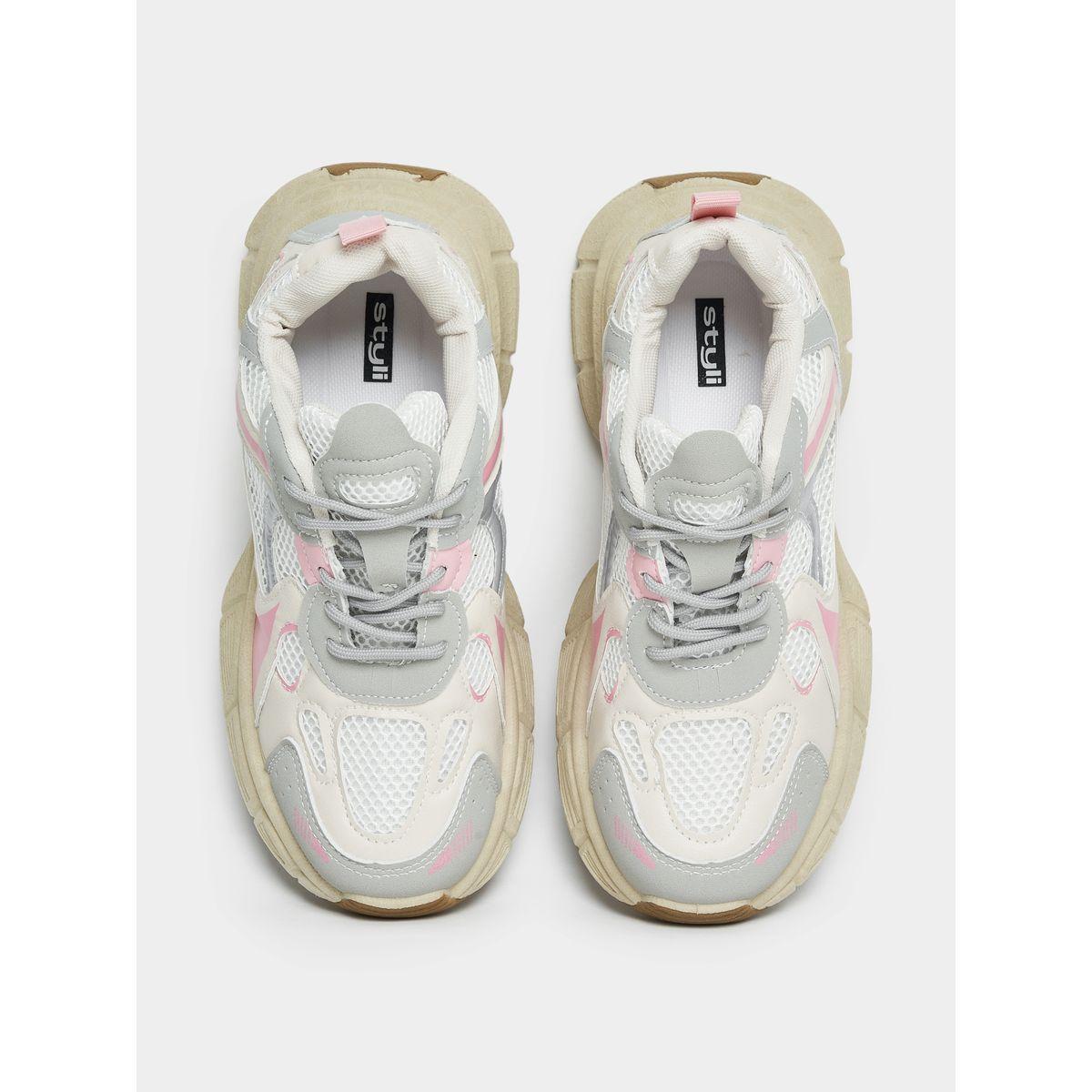 Styli Mesh Web Design Chunky Sneakers-women-shoes-sneakers-image-6
