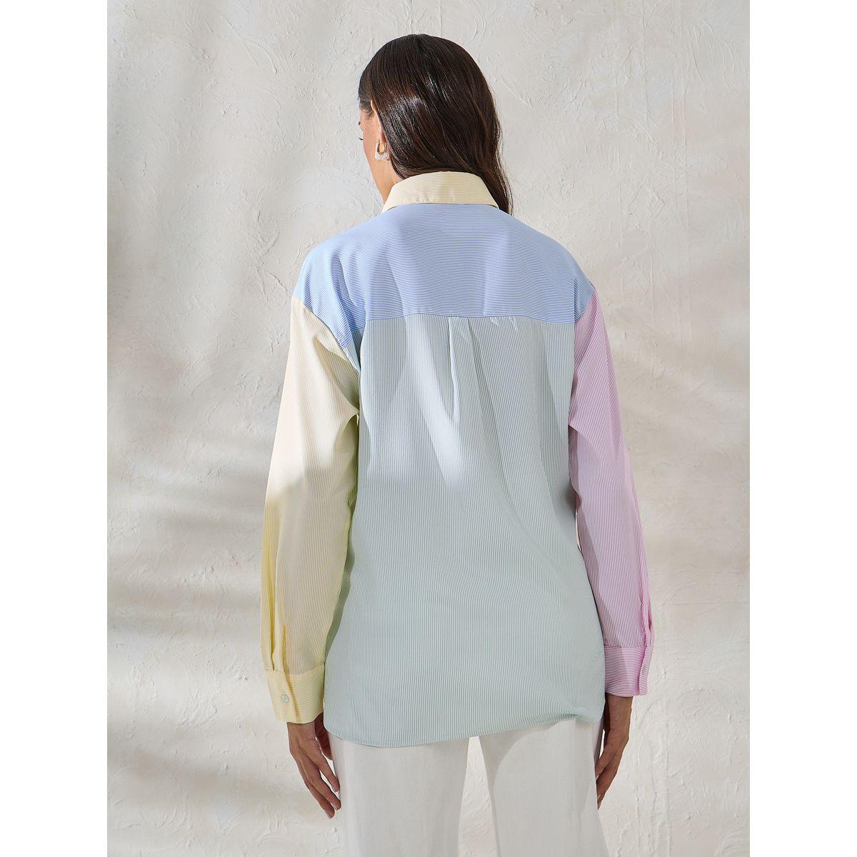 بلوزة فضفاضة بنمط كتل الالوان-women-clothing-shirtsandblouses-shirts-image-5
