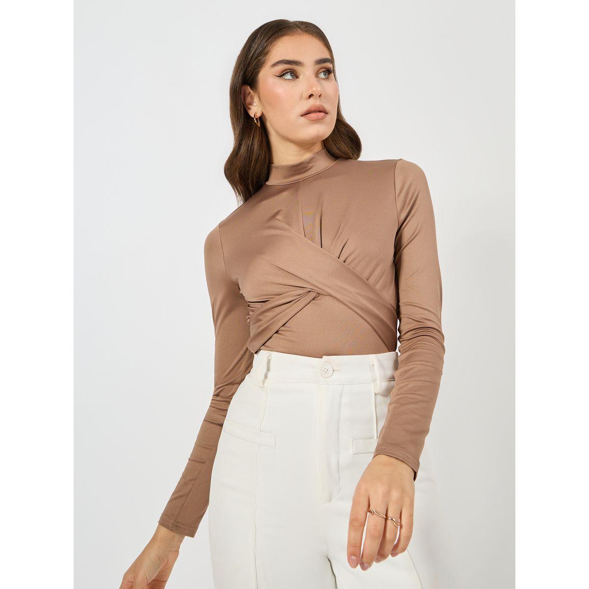بودي سوت بنمط لف وياقة عالية-women-clothing-shirtsandblouses-blouses-image-3