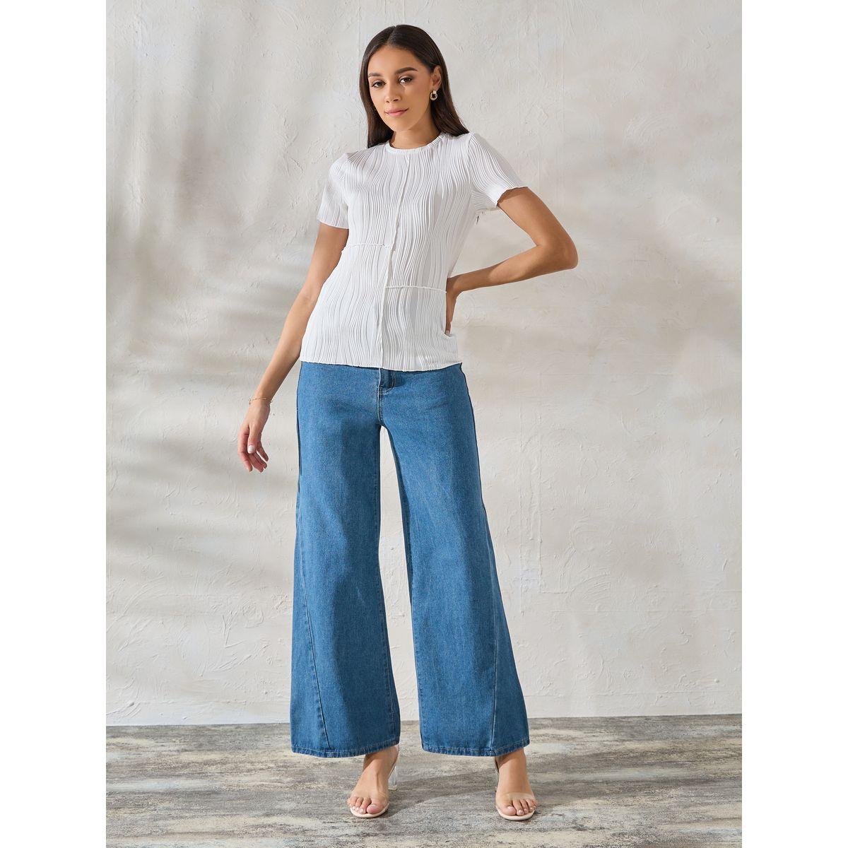 Styli Elevate Exposed Overlock Seam Textured Knit T-Shirt-women-clothing-tshirts-image-2