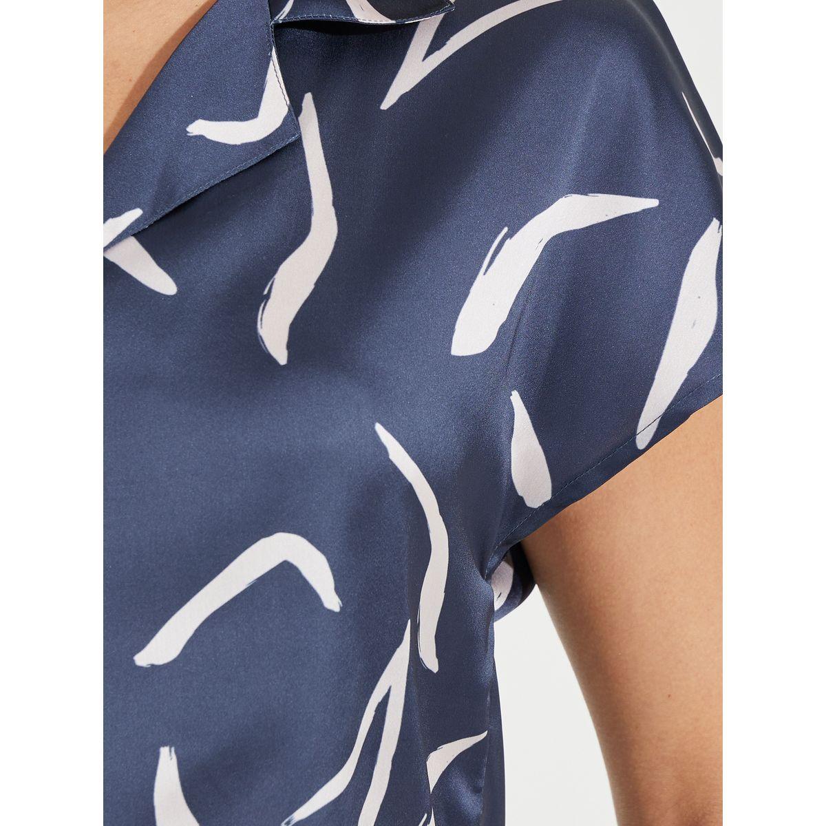Styli Elevate Satin Regular Fit Printed Buttoned Shirt with Cap Sleeve-women-clothing-shirtsandblouses-shirts-image-4