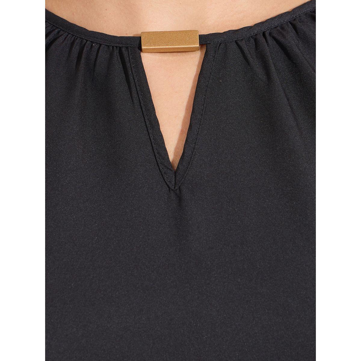 Styli Elevate Solid Round Neck Top with Flute Sleeve-women-clothing-shirtsandblouses-blouses-image-3