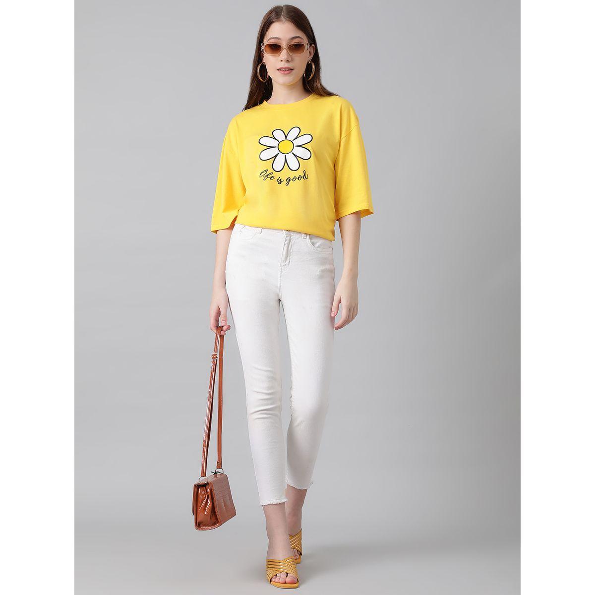 Kotty X Styli  Oversized Floral Print Drop Shoulder T-Shirt-women-clothing-tshirts-image-2