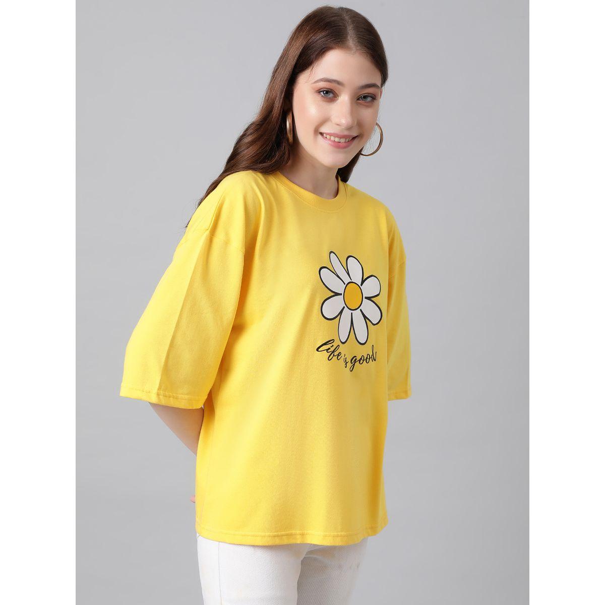Kotty X Styli  Oversized Floral Print Drop Shoulder T-Shirt-women-clothing-tshirts-image-3
