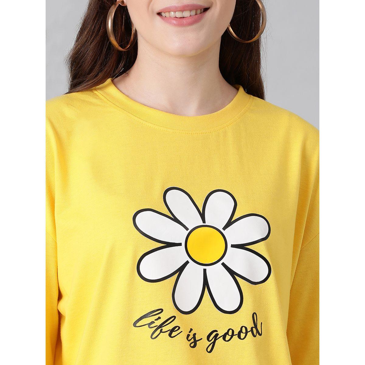 Kotty X Styli  Oversized Floral Print Drop Shoulder T-Shirt-women-clothing-tshirts-image-4