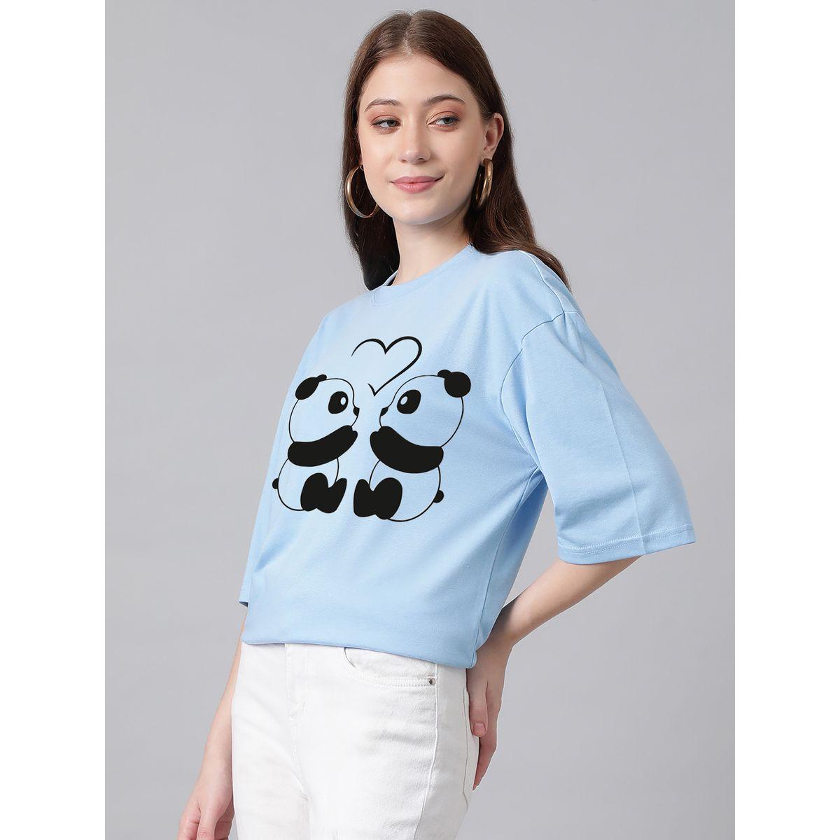 Kotty X Styli  Oversized Panda Graphic Drop Shoulder T-Shirt-women-clothing-tshirts-image-6