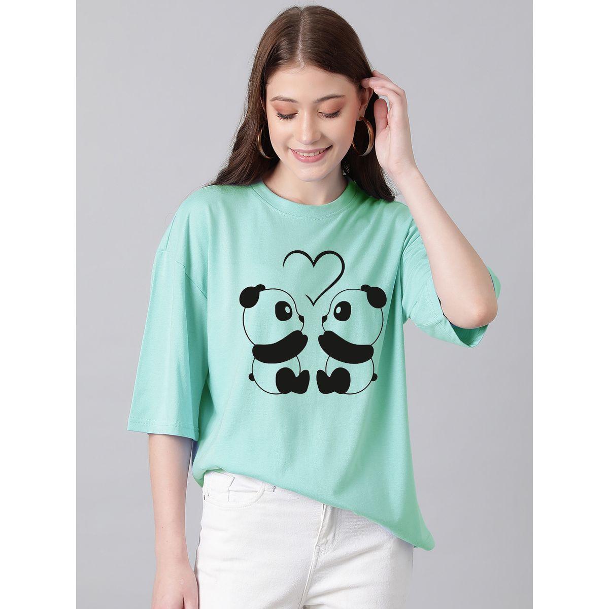 Kotty X Styli  Oversized Panda Graphic Drop Shoulder T-Shirt-women-clothing-tshirts-image-1