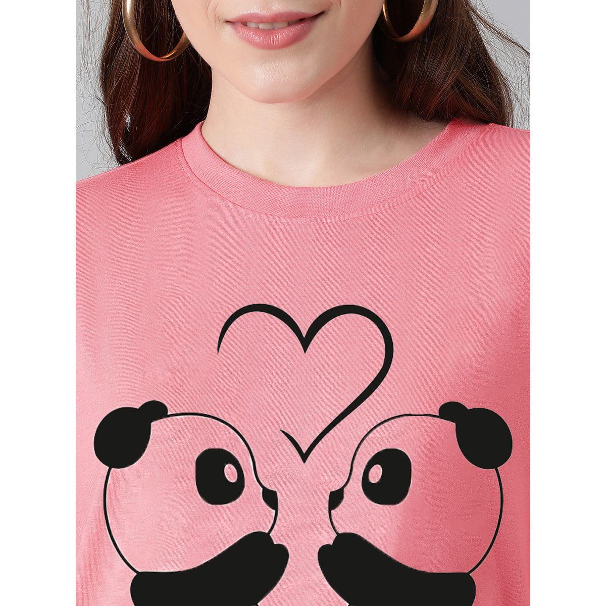 Kotty X Styli  Oversized Panda Graphic Drop Shoulder T-Shirt-women-clothing-tshirts-image-4