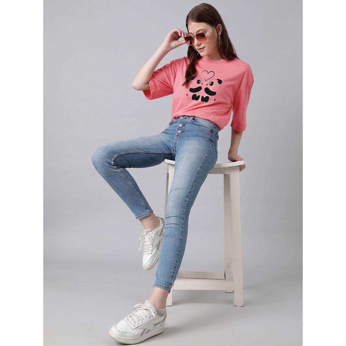 Kotty X Styli  Oversized Panda Graphic Drop Shoulder T-Shirt-women-clothing-tshirts-image-5