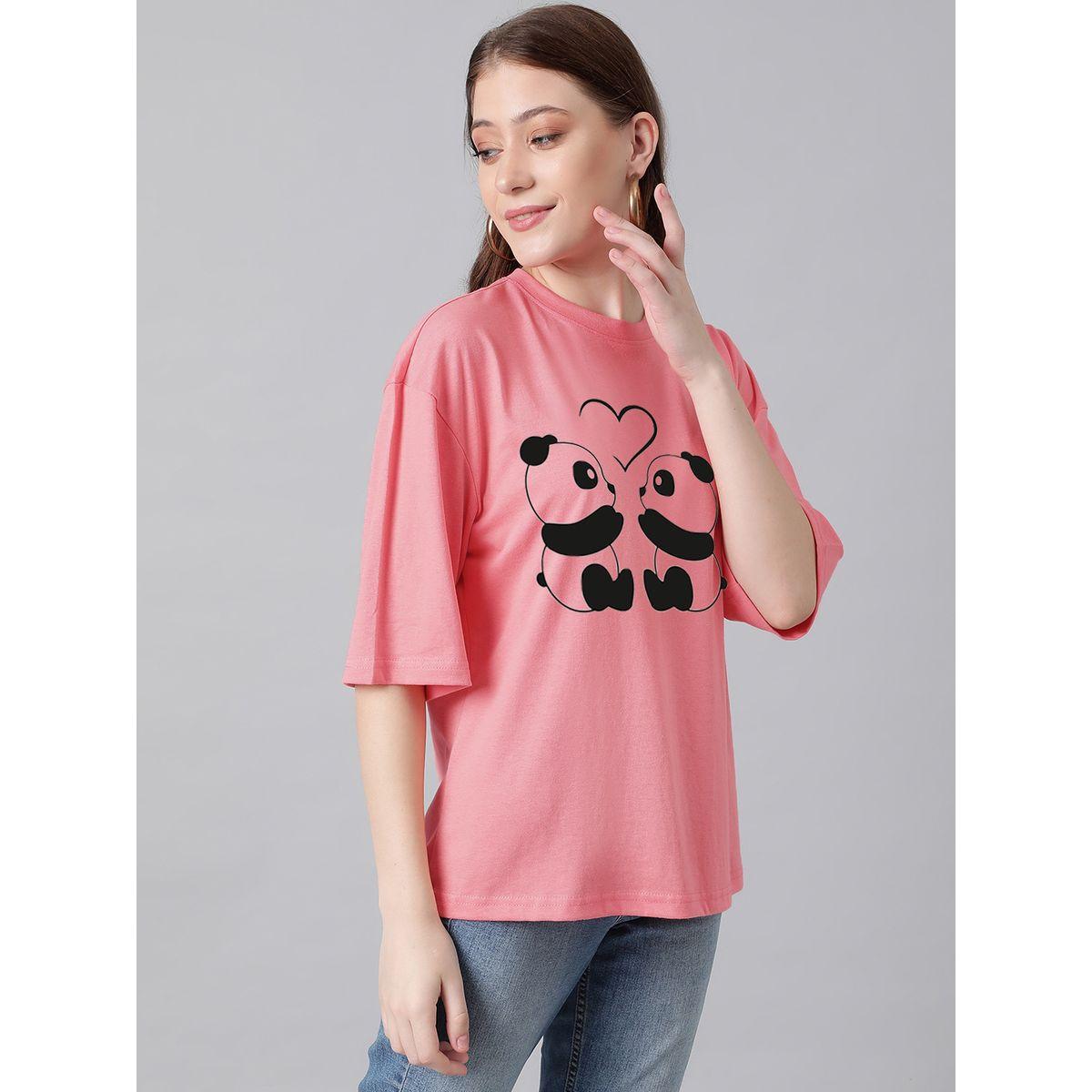 Kotty X Styli  Oversized Panda Graphic Drop Shoulder T-Shirt-women-clothing-tshirts-image-6