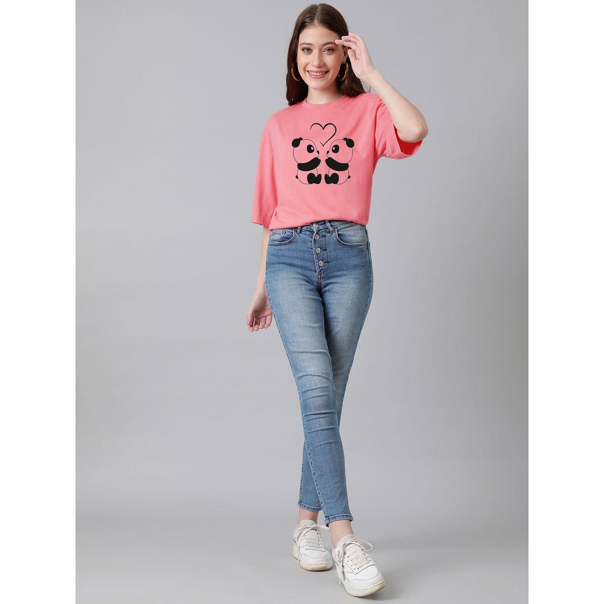 Kotty X Styli  Oversized Panda Graphic Drop Shoulder T-Shirt-women-clothing-tshirts-image-7