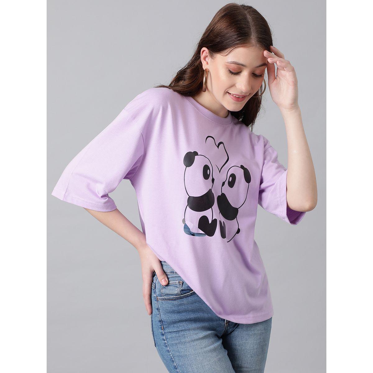 Kotty X Styli  Oversized Panda Graphic Drop Shoulder T-Shirt-women-clothing-tshirts-image-6