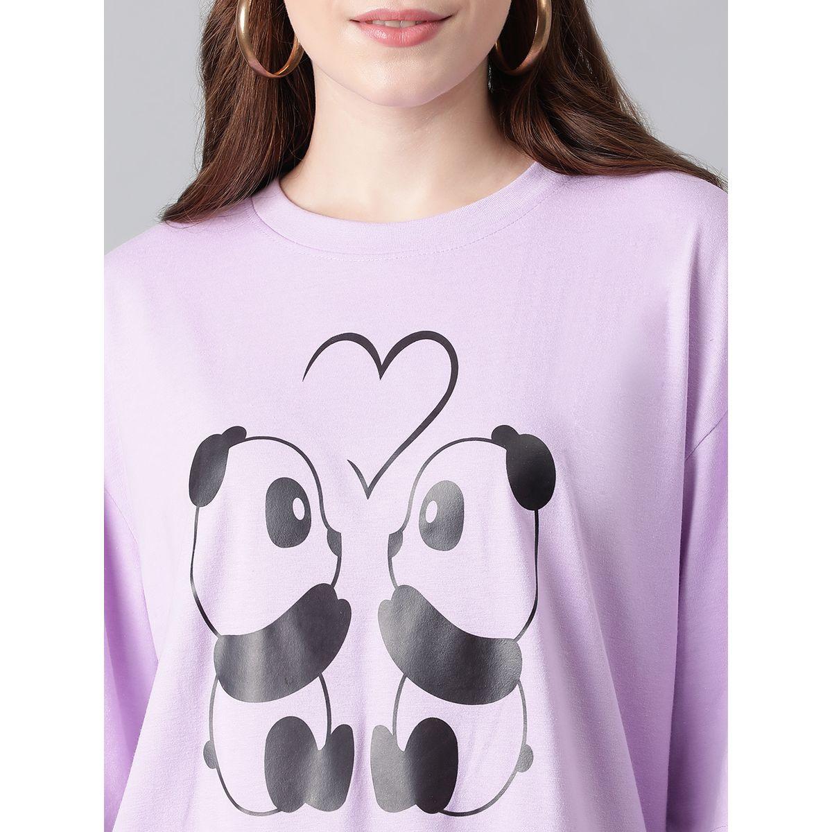 Kotty X Styli  Oversized Panda Graphic Drop Shoulder T-Shirt-women-clothing-tshirts-image-7