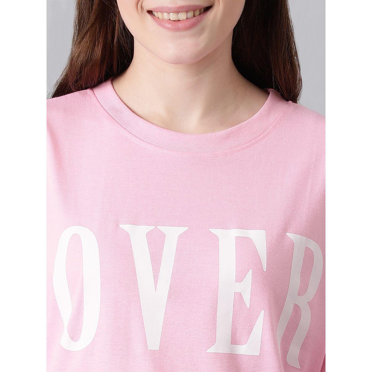 Kotty X Styli  Oversized Over Thinking Slogan Print T-Shirt-women-clothing-tshirts-image-7