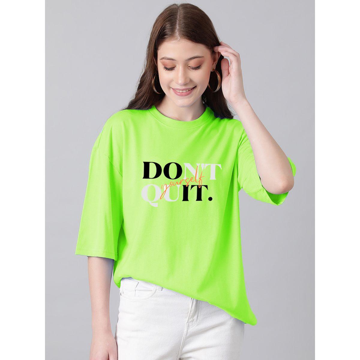 Kotty X Styli  Oversized Don't Quit Slogan Print T-Shirt-women-clothing-tshirts-image-1