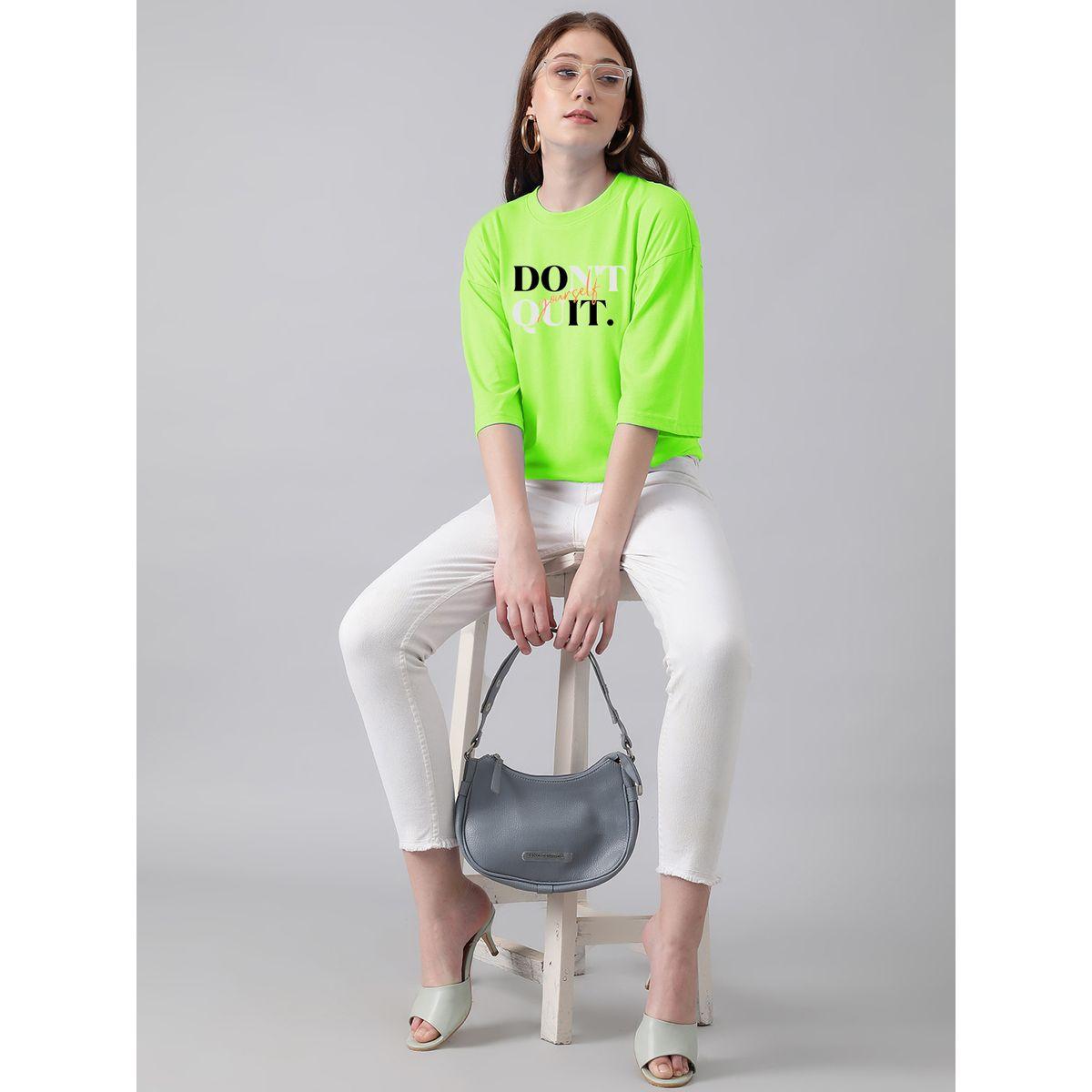 Kotty X Styli  Oversized Don't Quit Slogan Print T-Shirt-women-clothing-tshirts-image-3