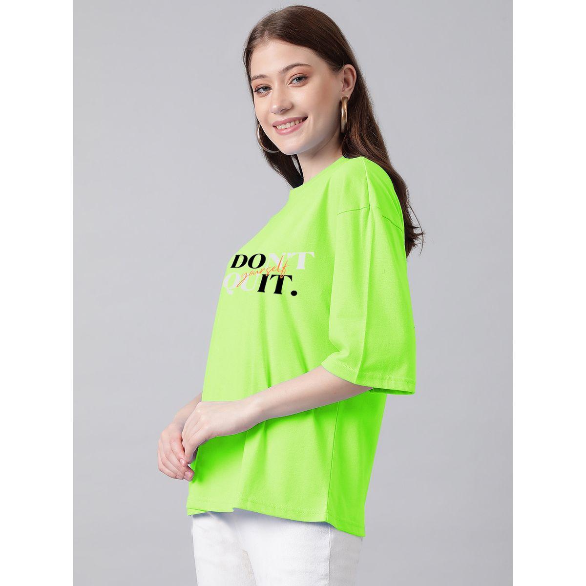 Kotty X Styli  Oversized Don't Quit Slogan Print T-Shirt-women-clothing-tshirts-image-4