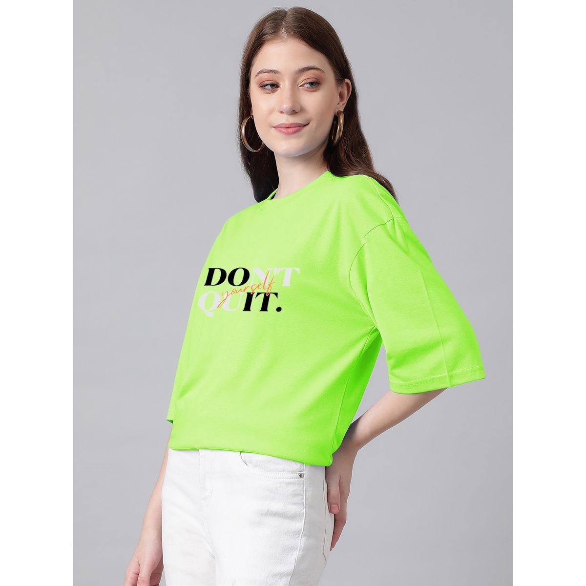 Kotty X Styli  Oversized Don't Quit Slogan Print T-Shirt-women-clothing-tshirts-image-7